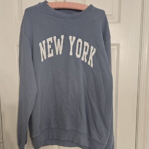 Brandy Melville Blue "New York" Crewneck Sweatshirt